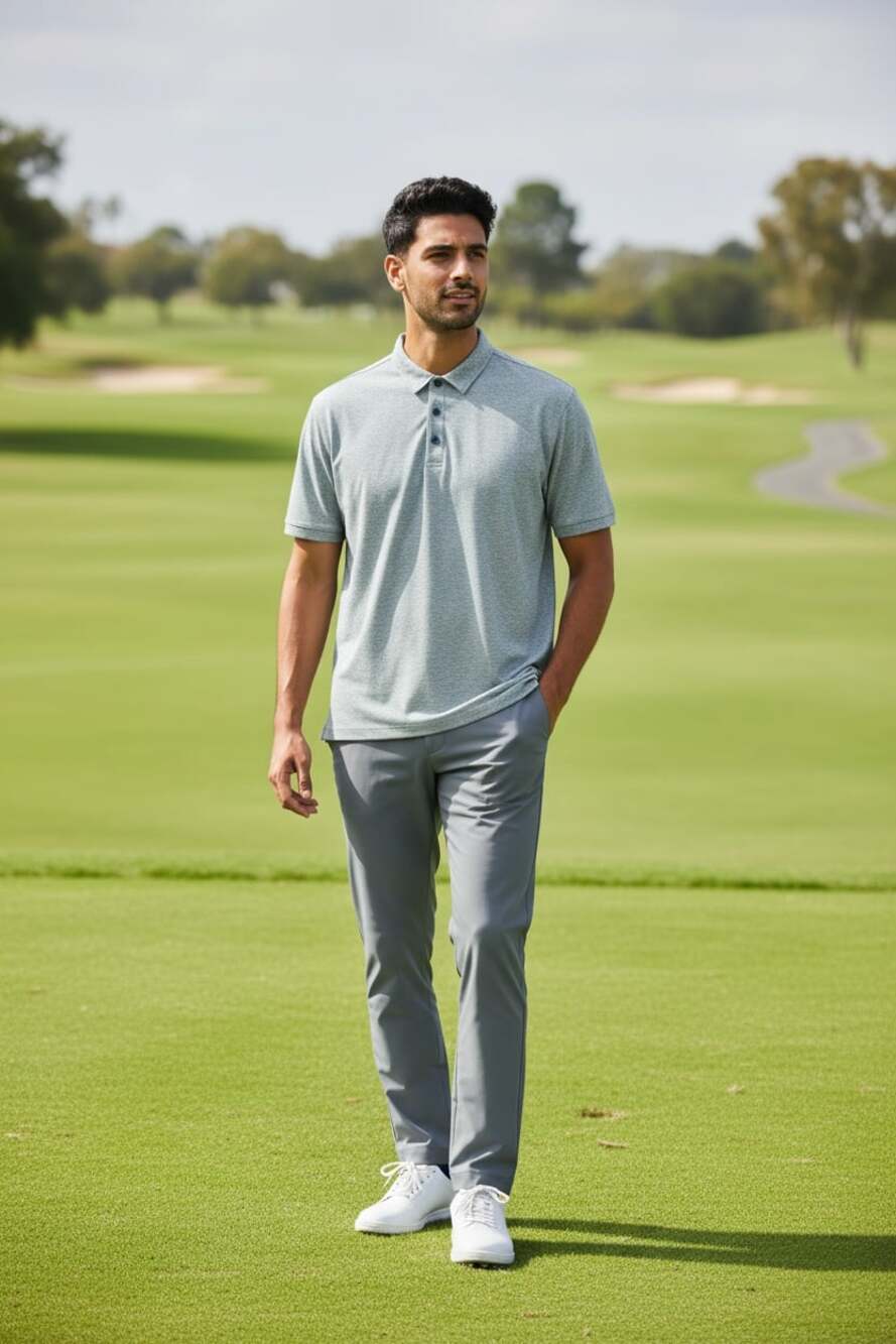 Vuori Polo Shirt Men’s Medium Gray Performance Athletic Short Sleeve Casual Golf